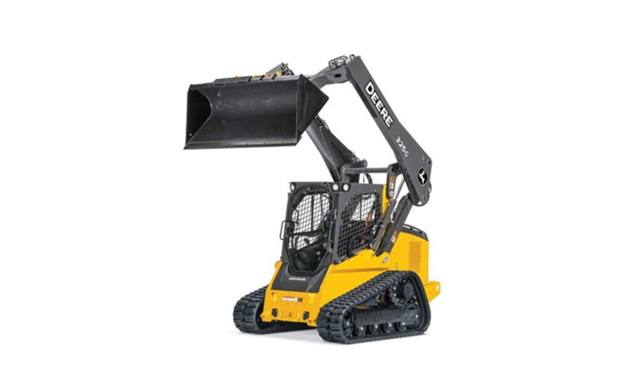 John Deere compact track loader with raised front bucket for construction and material handling