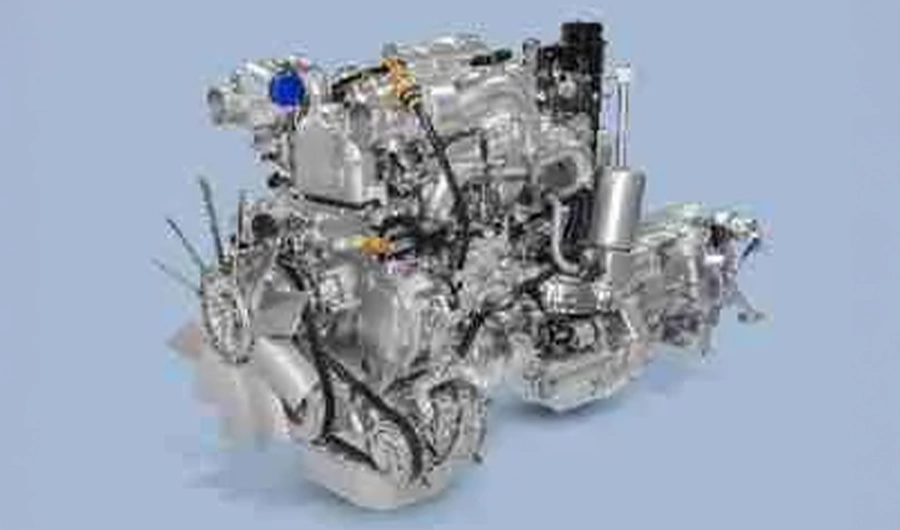 Heavy-duty commercial vehicle diesel engine with integrated mechanical and cooling components