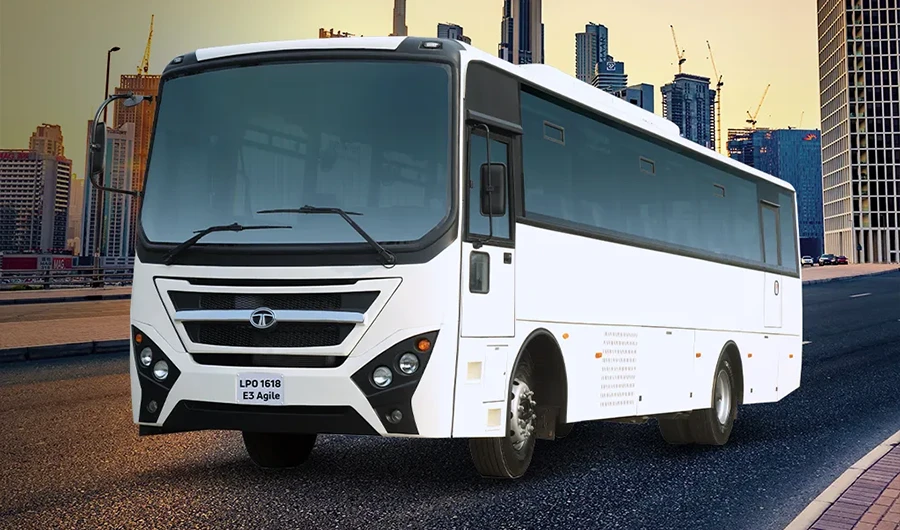 Tata LPO 1618 E3 Agile commercial passenger bus studio feature view