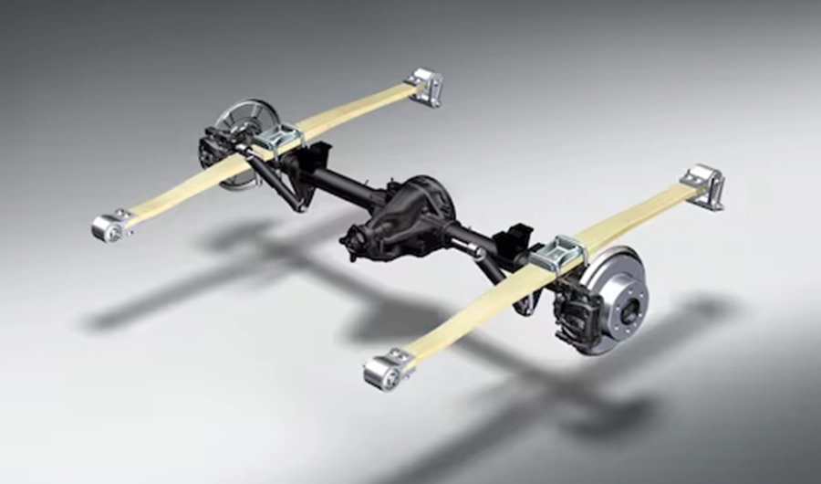 Rear axle spring made from glass-fibre-reinforced plastic