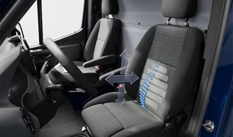Lumbar support for driver and front passenger seat