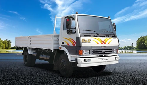 White Tata LPT 1116 EX2 medium commercial truck with drop-side body