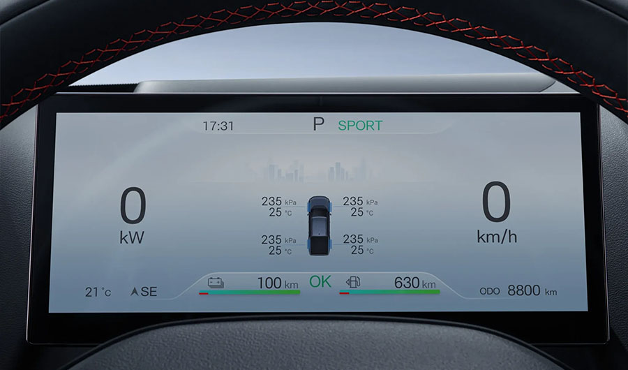  10.25" Digital Instrument Cluster. 