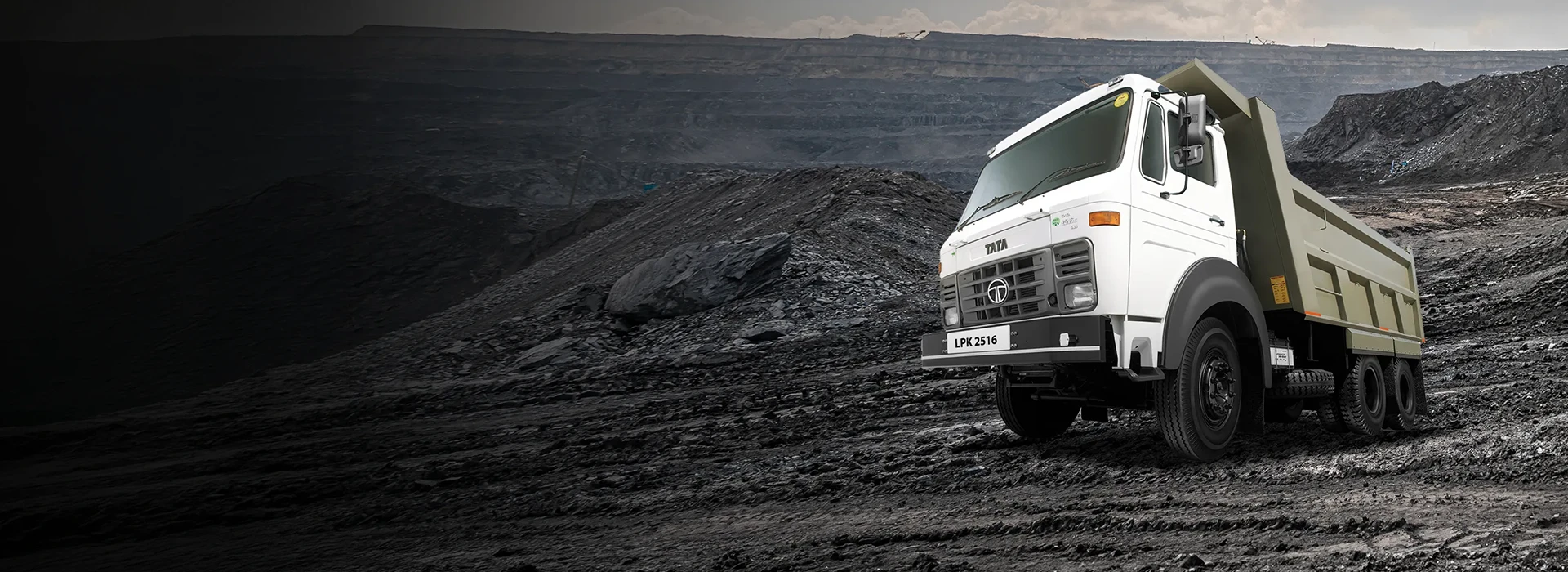 Tata LPK 2516 tipper truck in a mining environment desktop hero banner