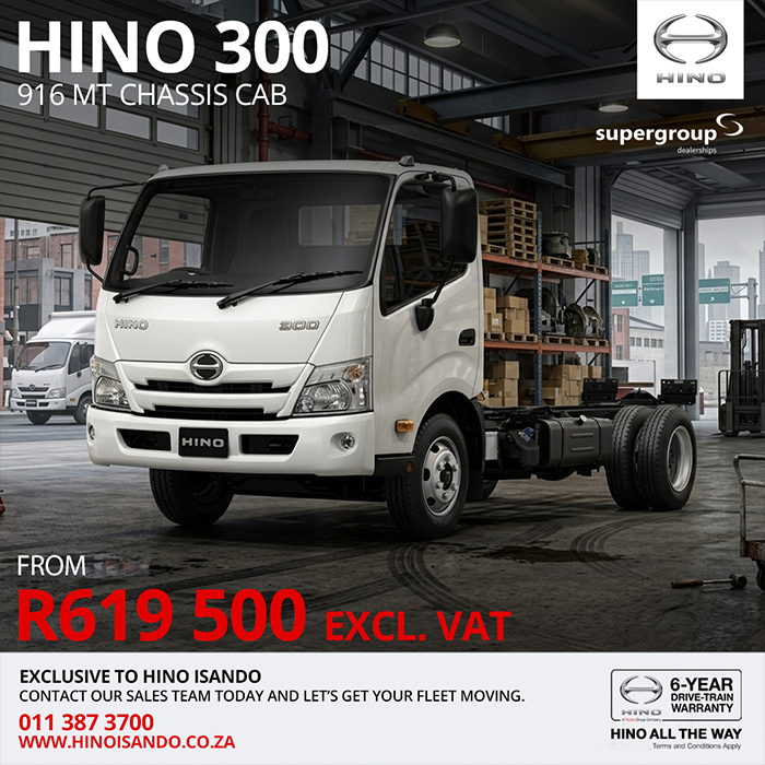 Hino 300 916 MT Chassis Cab