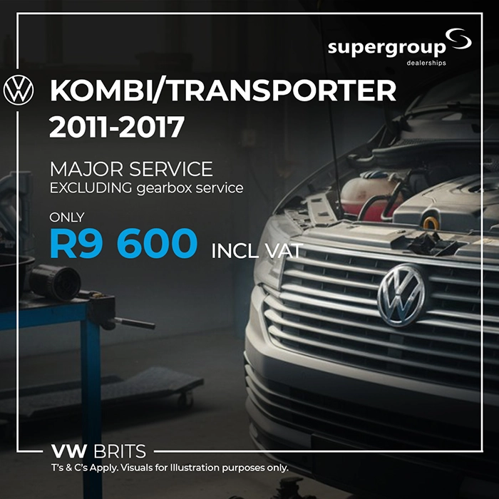 Kombi or Transporter 2011-2017 Major Service