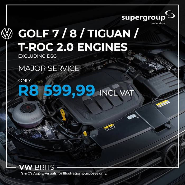 Golf 7 or 8 or Tiguan or T-Roc 2.0 Engines Excluding DSG
