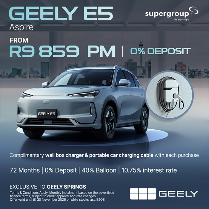 Geely E5 Aspire No Deposit