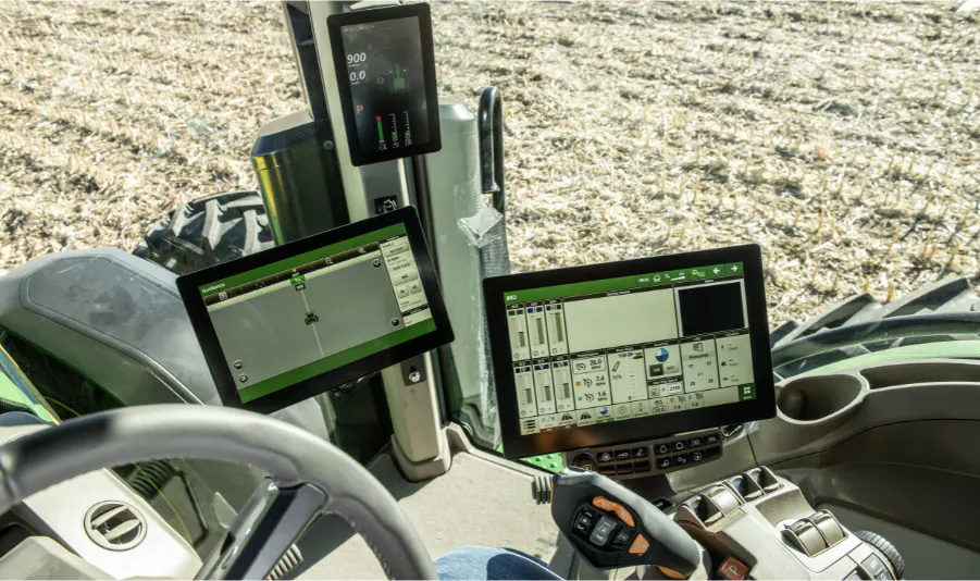 John Deere precision agriculture touchscreen displays and cab controls